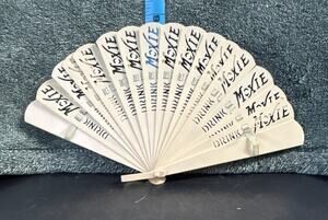 Drink Moxie Advertising Celluloid Fan c1920 Amazing Condition